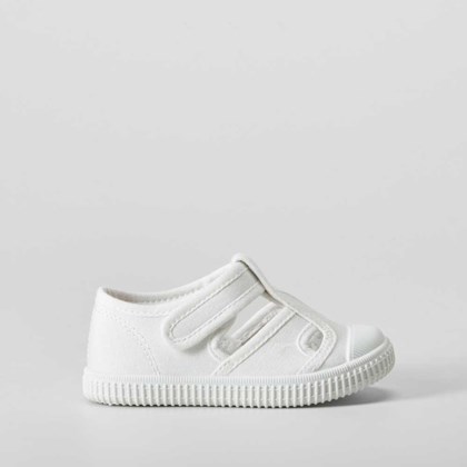 Zapatilla lona cangrejera bebé blanca BACHE