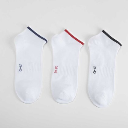 Pack x3 calcetines blancos tobilleros raya