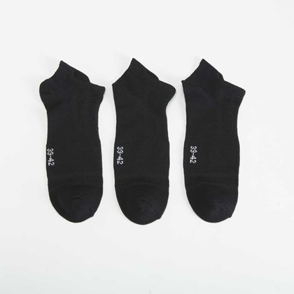 Pack 3x calcetines tobilleros negro MKL