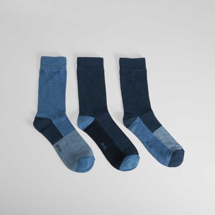 Pack 3x calcetines cortos cuadros azules hombre