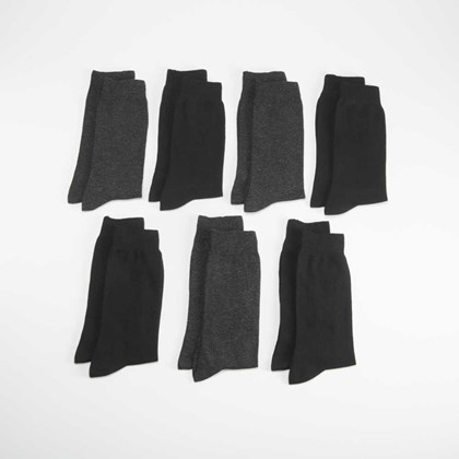Pack x7 calcetines media caña oscuro MKL