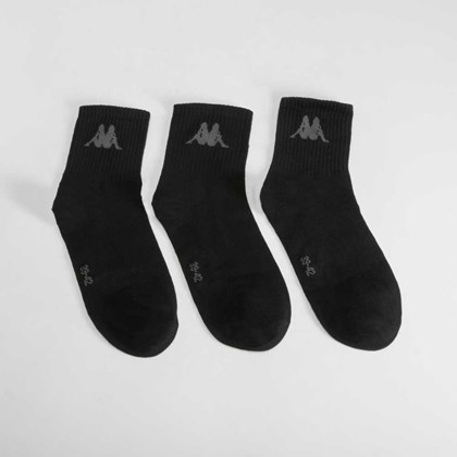 Pack 3x calcetines largos negro KAPPA