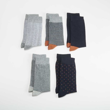 Pack x5 calcetines detalle naranja caballero