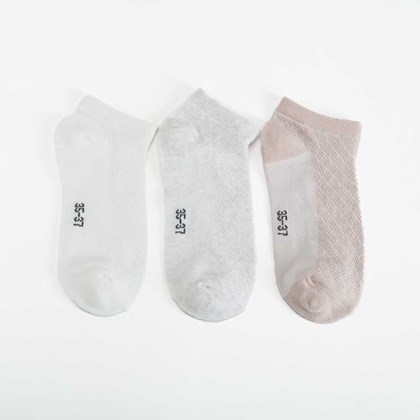 Pack x3 calcetines invisibles pastel MKL