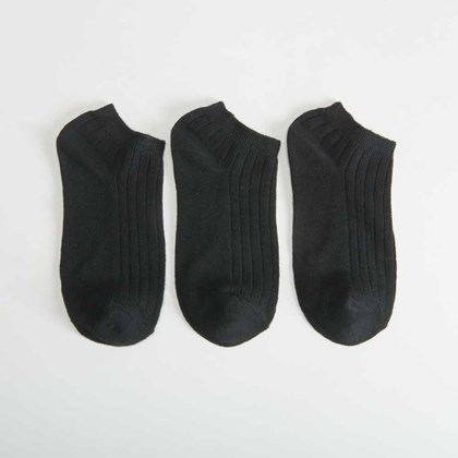 Pack x3 calcetines invisibles canalé negros