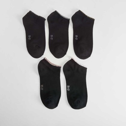 Pack 5x pares calcetines puño metalizado mujer