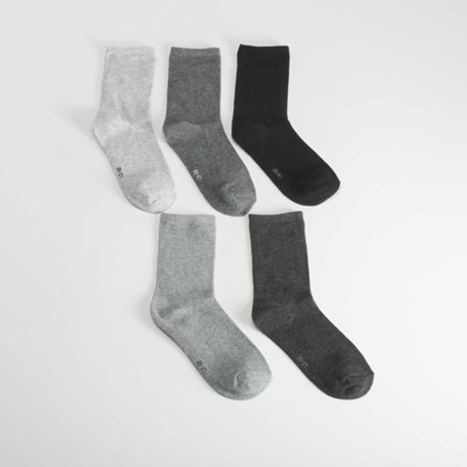 Pack 5x calcetines largos gris mujer