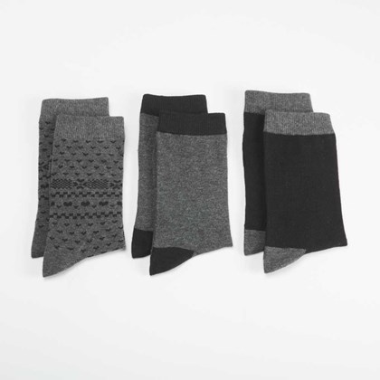 Pack 3 calcetines gris estampado MKL