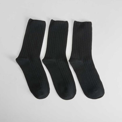 Pack x3 calcetines de mujer en canalé negros
