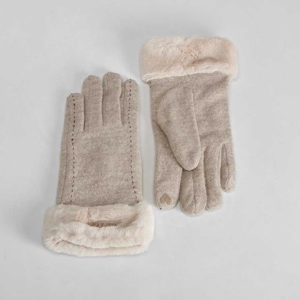 Guantes pelo beige de mujer