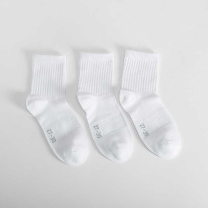 Pack 3 calcetines tobilleros blancos niños
