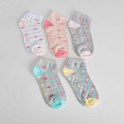 Pack 5 calcetines cortos de estrellas niña