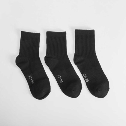 Pack 3 calcetines tobilleros negros niños