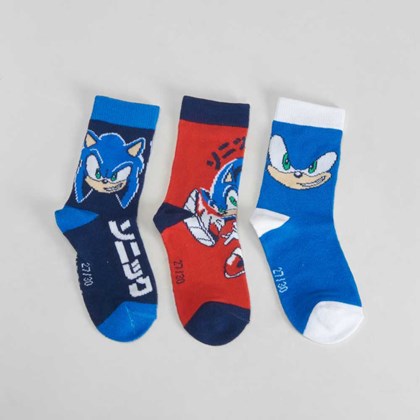 Pack 3x calcetines SONIC de niño azul