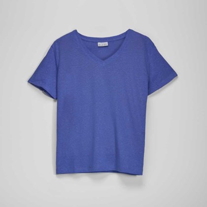 Camiseta escote pico azul PICCOLA PIU