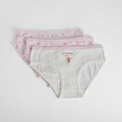 Pack de 3x braguitas flamencos niña