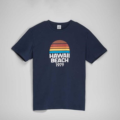 Camiseta azul Hawaii hombre