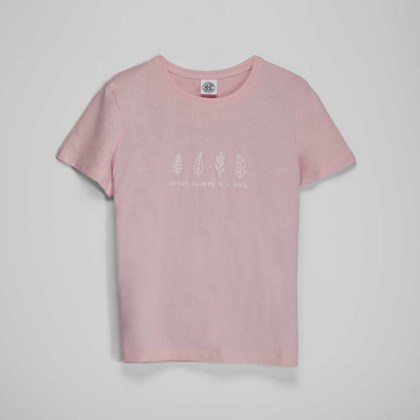 Camiseta manga corta rosa mujer