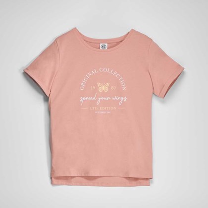 Camiseta rosa alas mujer