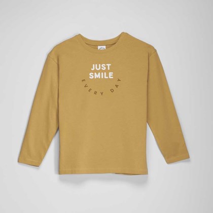 Camiseta manga larga amarilla Smile niño