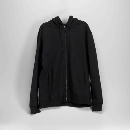 Sudadera con capucha cierre cremallera negro UTWO