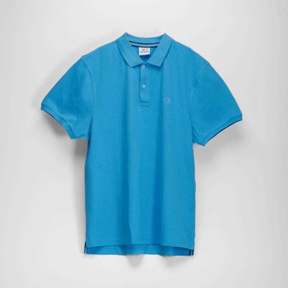Polo clásico azul manga corta MR. HANSEN