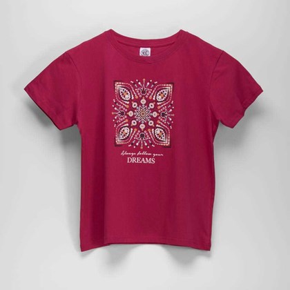 Camiseta manga corta estampada roja NYC