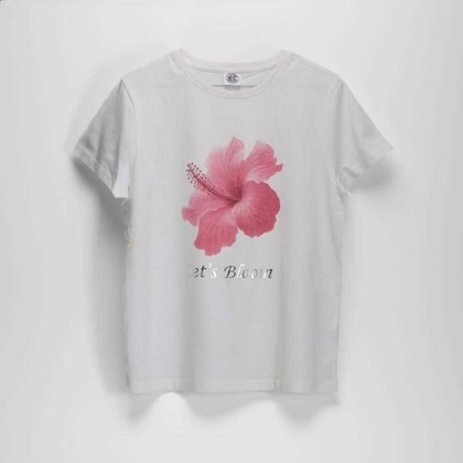 Camiseta manga corta flor blanca flor MERKAL