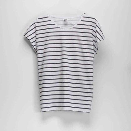 Camiseta manga corta rayas azul NYC