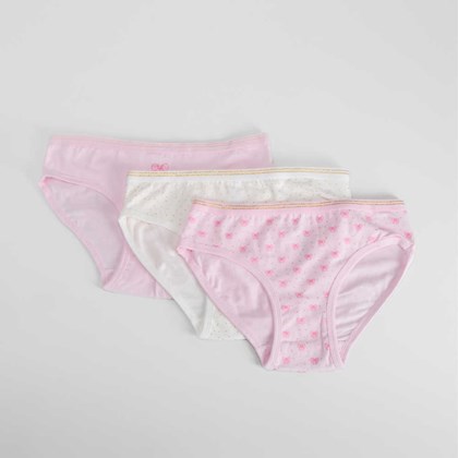 Pack 3 braguitas con lazos rosa MERKAL