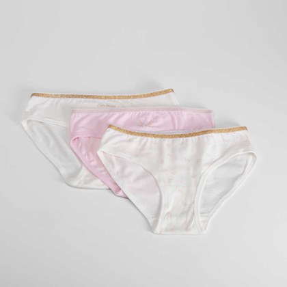 Pack 3 braguitas con coronas rosa MERKAL