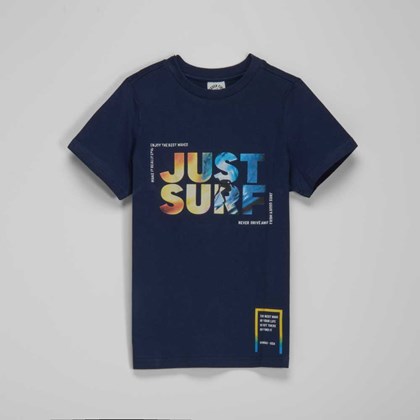 Camiseta manga corta surf azul niño
