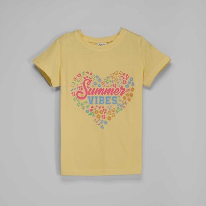 Camiseta manga corta amarilla summer niña