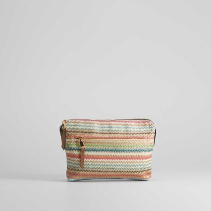 Bandolera rectangular rafia multicolor PICCOLA PIU