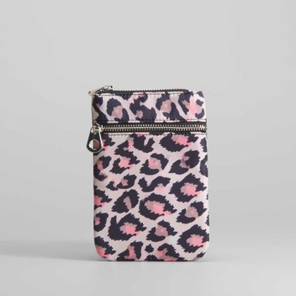 Porta móvil cremalleras nylon leopardo NYC