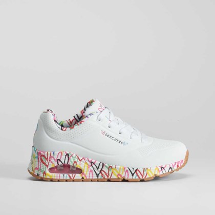 Zapatilla urbana blanca suela multicolor SKECHERS