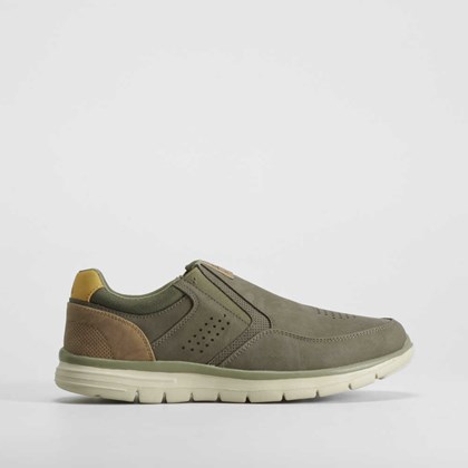 Deportiva casual slip on kaki SENDA ROAD