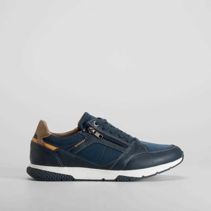 Zapatilla casual cremallera azul COMFEET