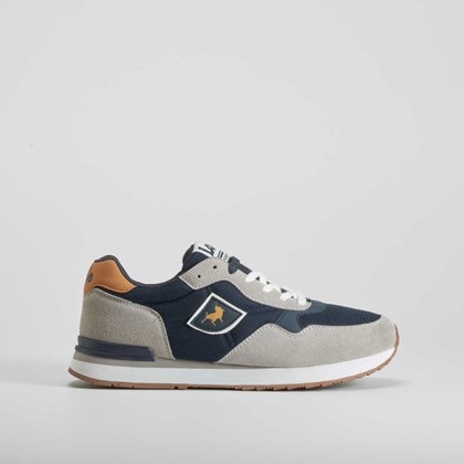 Deportiva retro casual azul marino y gris LOIS