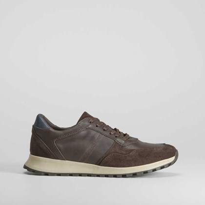 Zapato deportivo marrón en piel FOSCO