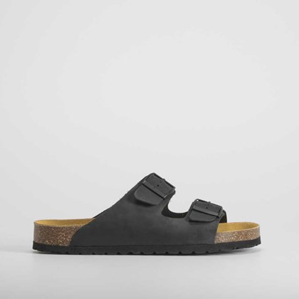 Sandalia bio con hebillas de piel negra SENDA ROAD