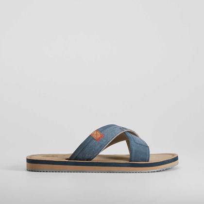 Sandalia pala lona azul marino NYC