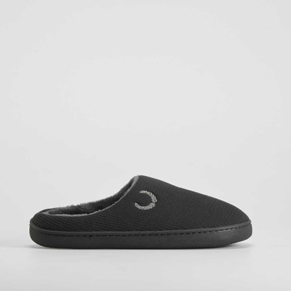 Zapatilla casa laurel bordado negra OLYNE