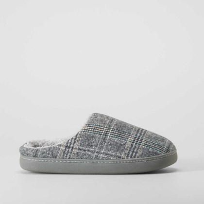 Zapatilla casa cuadros gris OLYNE