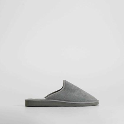 Zapatilla de casa abierta rizo gris OLYNE
