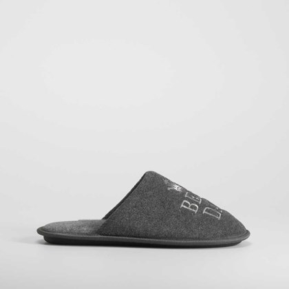 Zapatilla casa bordada best dad gris OLYNE