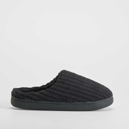 Zapatilla casa pana gruesa negra OLYNE