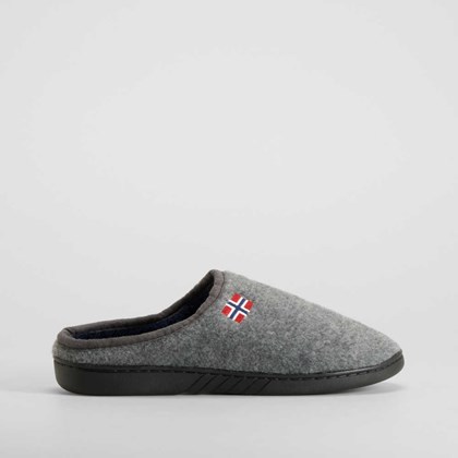 Zapatilla casa felpa bandera gris OLYNE