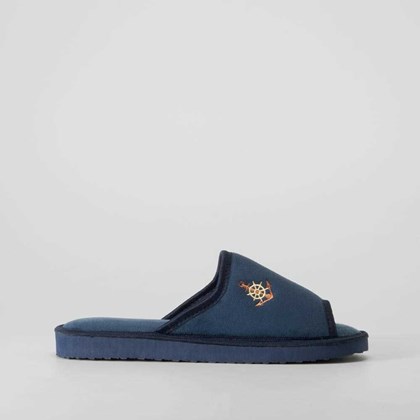Zapatilla de casa abierta ancla azul OLYNE