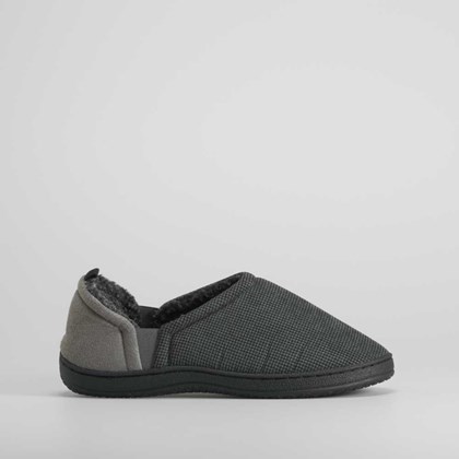 Zapatilla de casa con borrego gris OLYNE